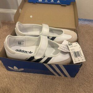Adidas White Sambas Mary Janes Size 7.5 Women (BRAND NEW)